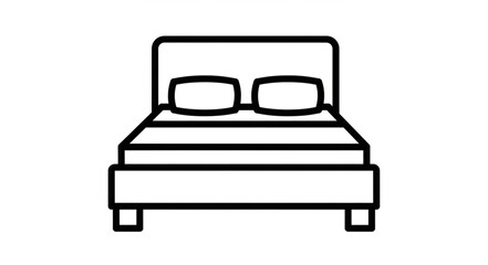 Simple illustration of a bed with pillows, perfect for bedroom decor and design.