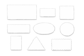 Various blank labels and tags in different shapes for crafting and