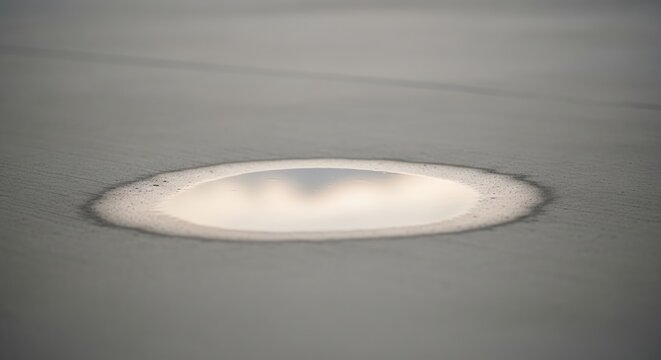 Small water puddle on fresh concrete background with reflective mood