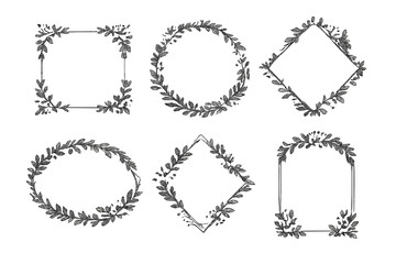 Fototapeta premium Various designs of floral frames suitable for invitations and