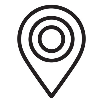 Black Location Pin Icon Vector Isolated on White Background