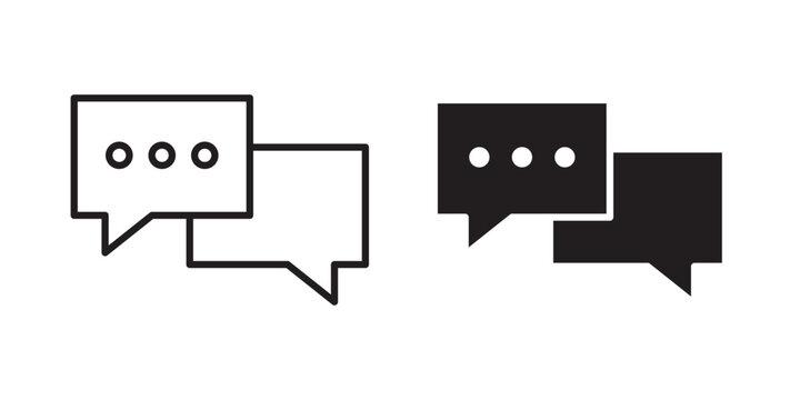 Discussion chat icon vector illustration designs pack. EPS10