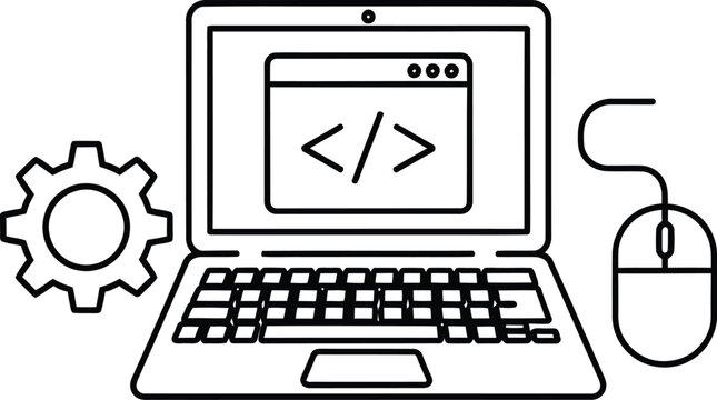 Web development and coding illustration
