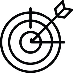 Business Target Bullseye with Arrow Line Art Icon