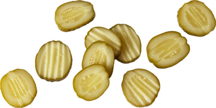 Sliced pickles on white background dill pickles pickle slices