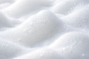 Pure White Milk Foam Landscape with Snow-Like Macro Texture for Clean Minimal Background