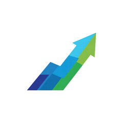 Upward trending arrow graph abstract