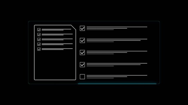Digital Checklist Form Interface Animation.