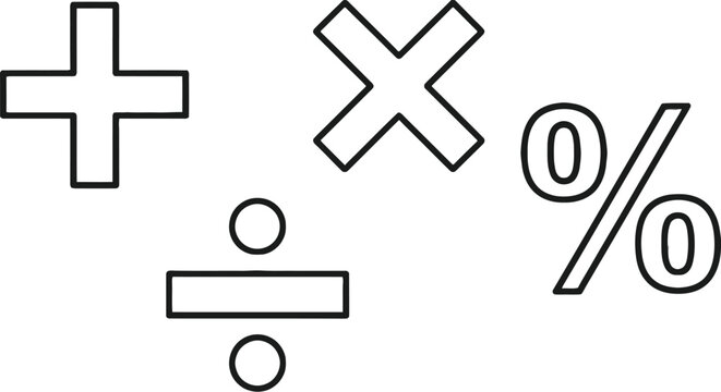 Set of 4 basic math symbols vector
