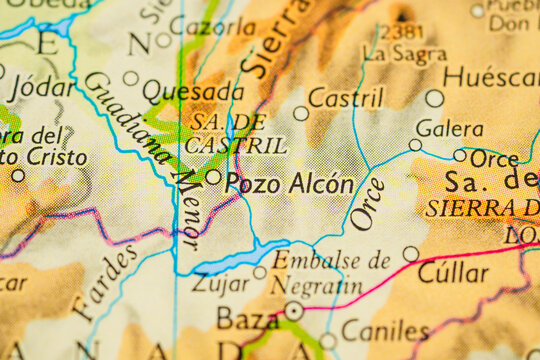 Detailed map of Pozo Alcon and Castril area in Andalusia Spain for travel planning.