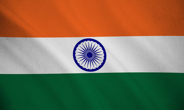 India national flag waving fabric background