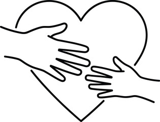 Obraz premium Interconnected hands forming a heart symbol