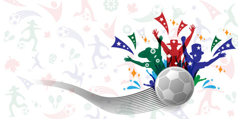 Creative template design for football Cup America, canada, Mexico 2026, Football Background for banner, card, website, vector illustration. sstkSports: Fans!