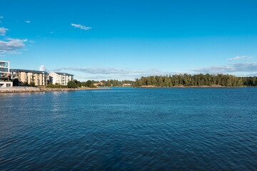 Fototapeta premium A marina in Herttoniemenranta district of Helsinki, Finland.