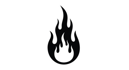 Abstract flame design a striking black shape against white background silhouette © SAKINA