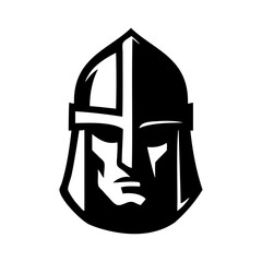Logo guerrero medieval. Icono con caballero medieval con casco © teracreonte