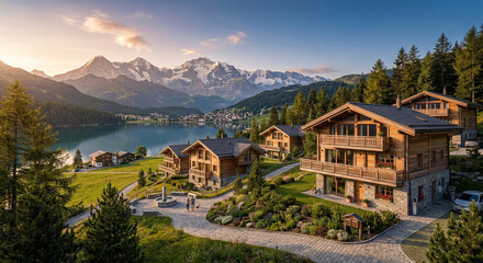 Fototapeta premium mountain landscape with lake