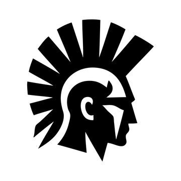 Logotipo con dibujo de la cabeza de un hombre de perfil con un peinado mohicano