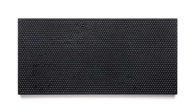 Black textured rubber surface with grid pattern for anti-slip grip and drainage