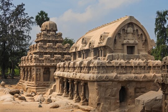 Pancha Rathas, Mahalibalipuram, Tamil Nadu, India, 20-February-2026, old stone building