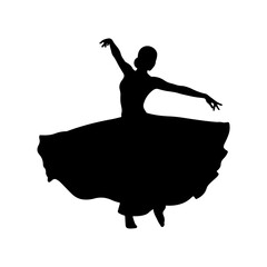 Silhouette of a Ballerina Dancing Gracefully. © Erik