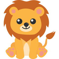 Cute Cartoon Lion Illustration © Maiza 