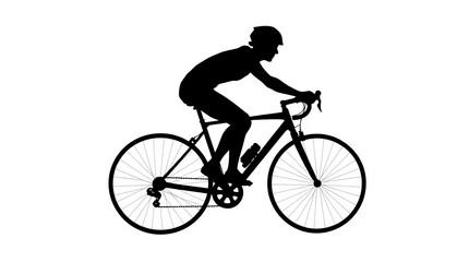 Obraz premium urban cyclist silhouette vector commuter pedaling road biking city rider healthy transport eco mobility sport cycling fitness commute simple bike
