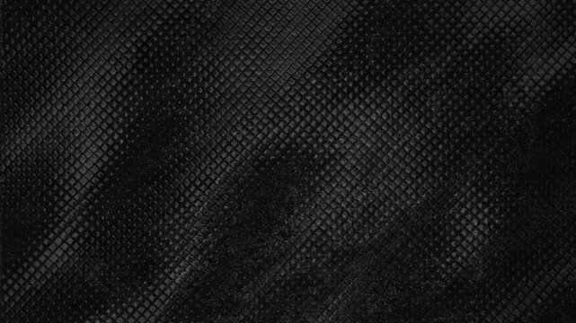 Close up macro video footage of a dark textured fabric with a subtle diamond pattern showcasing intricate weave details and a slightly reflective surface under soft moody lighting