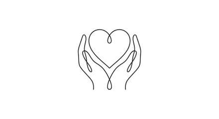 Obraz premium Heart in Hands Charity Care and Love Concept Icon.