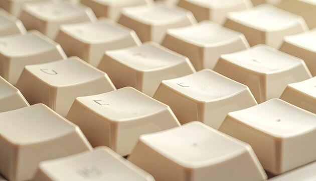 Close-up of white computer keyboard keys.