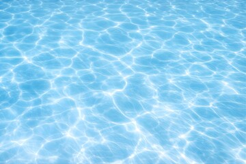 Ultra Clean Pool Caustics Light Pattern on Blue Water Surface for Fresh Summer Beverage Background