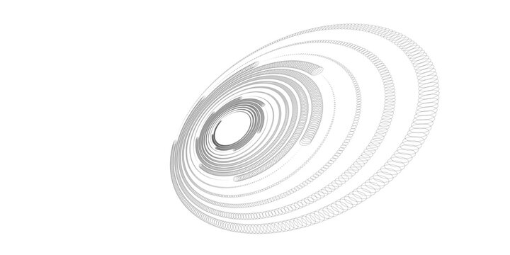 Abstract particle spiral vortex on black background. abstact