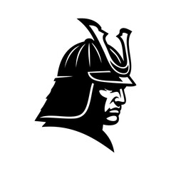 Logo guerrero samurái. Icono con antiguo samurái con casco © teracreonte