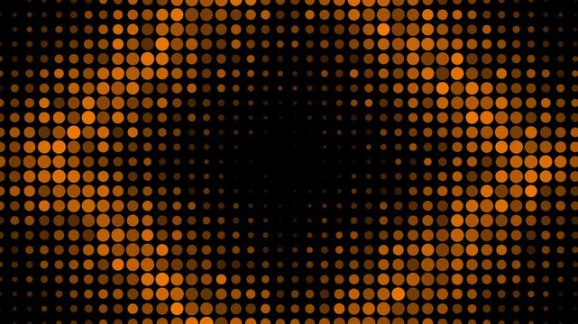 Orange dots abstract pattern digital grid retro matrix expanding animation