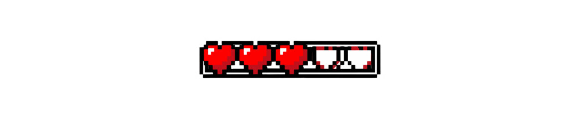 Fototapeta premium Pixelated health bar on black background