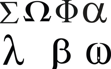 Obraz premium Alpha Beta Greek Symbols Graphic