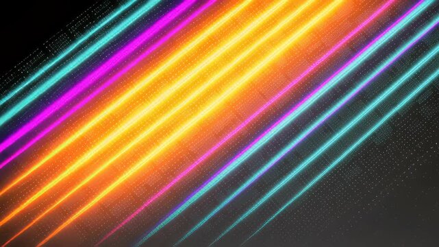 Animation diagonal line visual dynamic upward black background vibrant abstract gradient art colourful moving glowing streaks of light create energetic futuristic motion and diagonal composition with