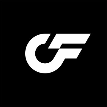 A sleek, futuristic monogram merging letters C and F into a sharp, angular geometric emblem.