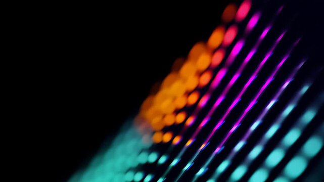 Animation diagonal line visual dynamic upward black background vibrant abstract gradient art colourful moving wave of glowing dots and streaks creating energetic motion and depth and pattern