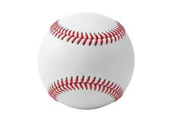 High-quality illustration of a white baseball with red stitching isolated on transparent background