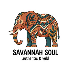 Obraz premium This artistic illustration of an elephant, adorned with patterns and foliage, represents cultural heritage, wildlife conservation, beauty, and the connection to nature.