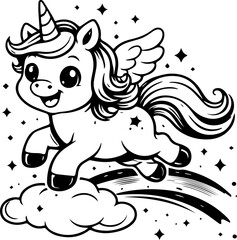 cute baby unicorn cartoon character