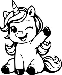 cute baby unicorn cartoon character