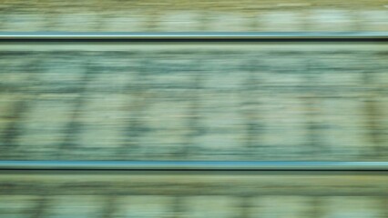 Fototapeta premium Railroad rails in motion. View from the top.
