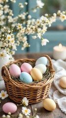 Obraz premium easter eggs in a basket