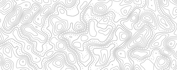 Modern topographic map design with contour lines on white © VxGFX