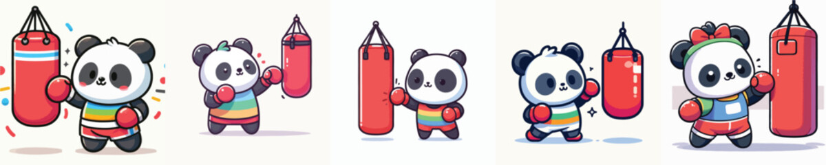 cute panda vector boxing training © sarah16blakeyxh2
