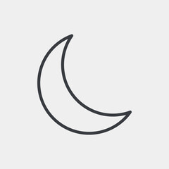 Moon icon set in flat and strokes. Suitable for graphic projects. EPS10 © safe