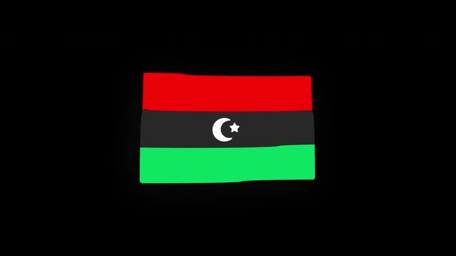 Libya Flag Waving Animation Seamless Loop with Alpha Channel