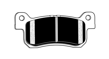 Close-up view of a new brake pad for automotive vehicles. © izas